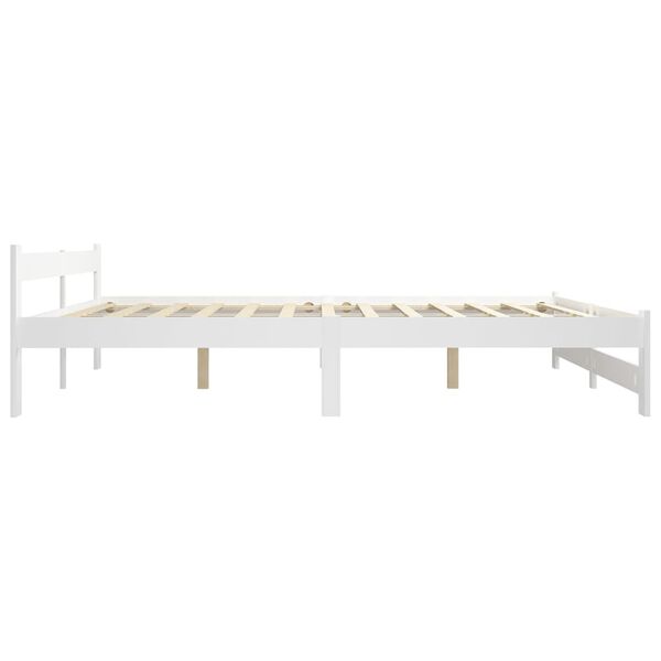 vidaXL Estrutura de cama 180x200 cm pinho maciço branco