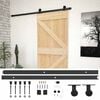 vidaXL Porta Deslizante Natural e Preto 80 x 210 cm
