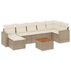 vidaXL 8 pcs conjunto de sof&aacute;s p/ jardim com almofad&otilde;es vime PE bege