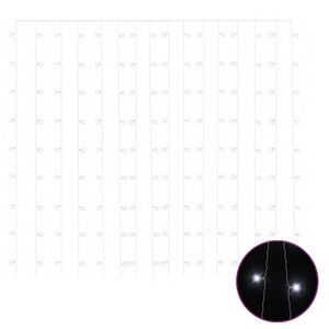 vidaXL Cortina ilumina&ccedil;&atilde;o 300 luzes LED 3x3 m 8 fun&ccedil;&otilde;es branco frio
