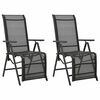 vidaXL Cadeiras de jardim reclin&aacute;veis 2 pcs textilene e alum&iacute;nio preto
