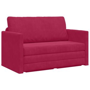 vidaXL Sof&aacute;-Cama Vinho Vermelho 124 x 71 x 78 cm Veludo