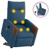 vidaXL Poltrona reclin&aacute;vel elevat&oacute;ria de massagens tecido azul