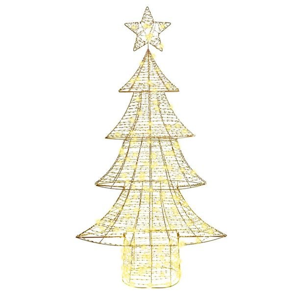 vidaXL &Aacute;rvore de Natal com 160 LEDs Branco quente 151 cm PET