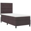 vidaXL Cama Box com colch&atilde;o Marrom Escuro 90 x 200 cm tecido