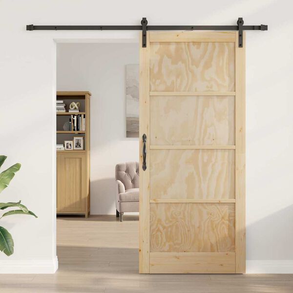 vidaXL Porta Deslizante Castanho 93 x 211 cm