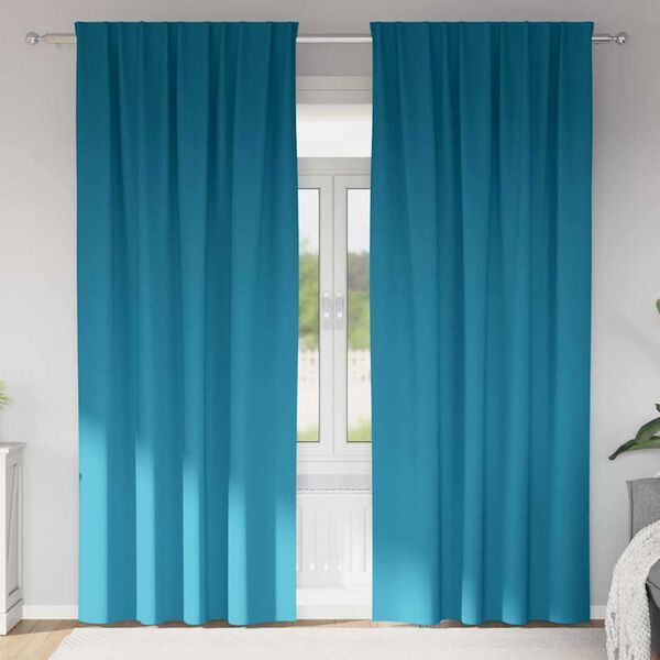 vidaXL Cortinas Blackout com Argolas 2 pcs Turquesa 225 x 140 cm