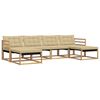 vidaXL Conjunto de Sof&aacute;s para Exterior 6 unid. Branco e Bege