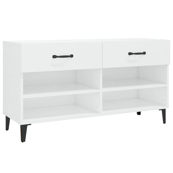 vidaXL Sapateira 102x35x55 cm derivados de madeira branco brilhante
