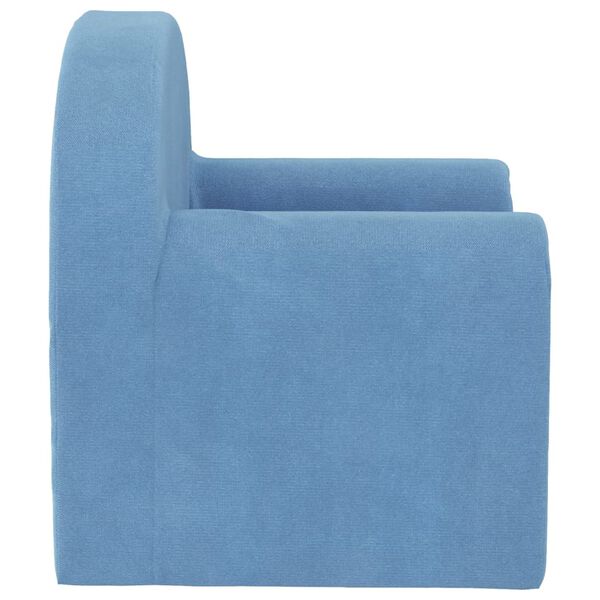 vidaXL Sof&aacute;-cama infantil pel&uacute;cia macia azul