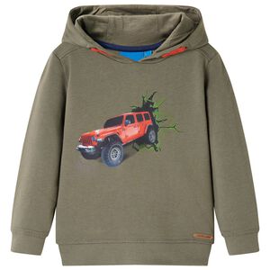 Sweatshirt com capuz para crian&ccedil;a cor caqui 104