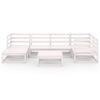 vidaXL 7 pcs conjunto lounge de jardim pinho maci&ccedil;o branco