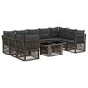 vidaXL Conjunto de Sof&aacute; de Jardim 10 unid. Cinzento 100 x 55 x 73 cm