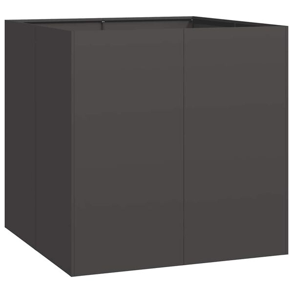 vidaXL Vaso floreira 80x80x80 cm a&ccedil;o preto