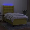 vidaXL Cama box spring c/ colch&atilde;o e LED 80x200 cm tecido verde