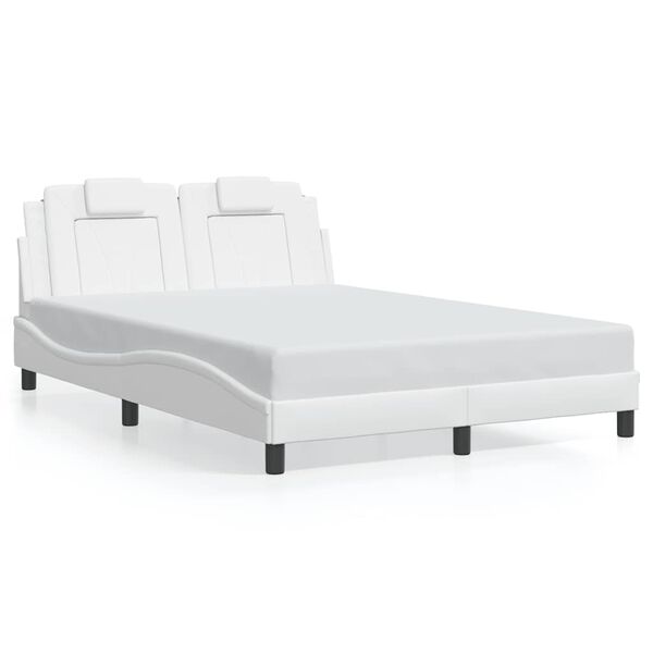 vidaXL Estrutura de cama Viana sem colch&atilde;o 140x200 cm couro artificial branco