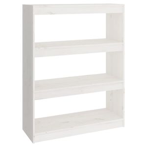 vidaXL Estante/divis&oacute;ria 80x30x103,5 cm madeira de pinho maci&ccedil;a branco
