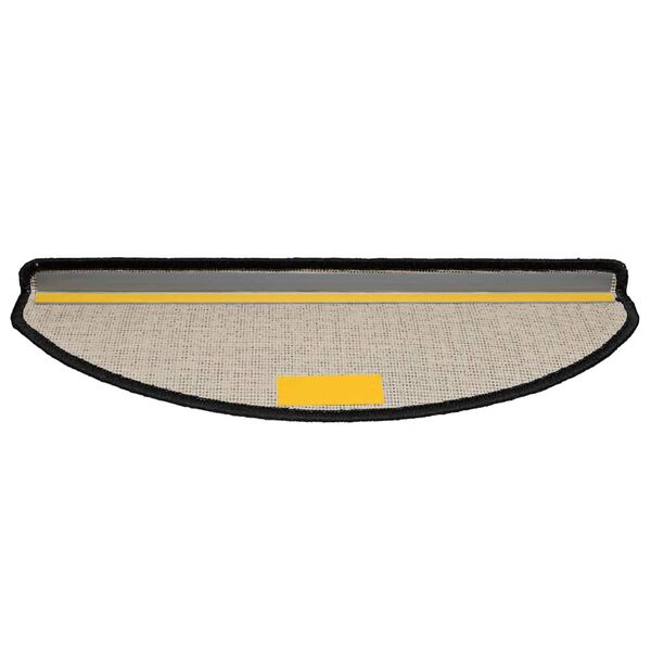 vidaXL Tapetes de escada 30 pe&ccedil;as 65x21x4 cm pretos semicirculares grandes