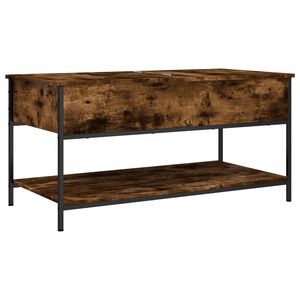 vidaXL Mesa de centro 100x50x50cm deriv. madeira/metal carvalho fumado
