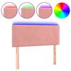 vidaXL Cabeceira de cama c/ luzes LED veludo 100x5x78/88 cm rosa