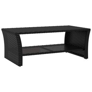 vidaXL Mesa de centro 100x50x40 cm vime PE preto