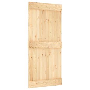 vidaXL Porta Deslizante NARVIK Natural e Preto 95 x 210 cm (213,5 cm)