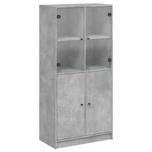 vidaXL Arm&aacute;rio alto com portas derivados de madeira cinzento cimento
