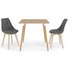 vidaXL 3 pcs conjunto de jantar cinzento