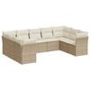 vidaXL 9 pcs conjunto de sof&aacute;s p/ jardim com almofad&otilde;es vime PE bege