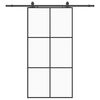 vidaXL Porta deslizante c/ conj ferragens 102x205cm vidro ESG preto