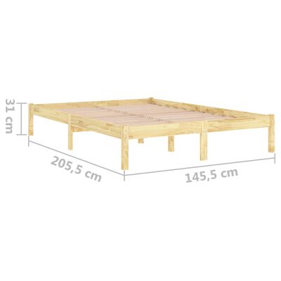vidaXL Estrutura de cama em pinho maciço 140x200 cm