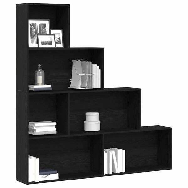 vidaXL Gabinete de Livros Carvalho Preto 155 x 24 x 160 cm
