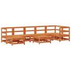 vidaXL Conjunto de Lounge de Jardim 8 pcs Castanho Cera