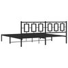vidaXL Estrutura de cama com cabeceira 193x203 cm metal preto