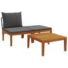 vidaXL 3 unid. Conjunto de Lounge de Jardim com Almofadas Natural
