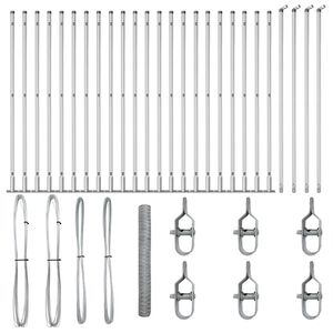 vidaXL Poste de Cerca Prateado