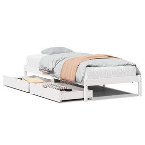 vidaXL Cama sem colch&atilde;o 75x190 cm madeira de pinho maci&ccedil;a branco