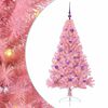 vidaXL &Aacute;rvore de Natal Artificial Pr&eacute;-iluminada Rosa 150 cm PVC