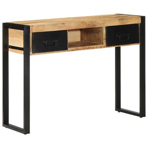 vidaXL Mesa consola 100x35x75 cm manga de madeira &aacute;spera maci&ccedil;a