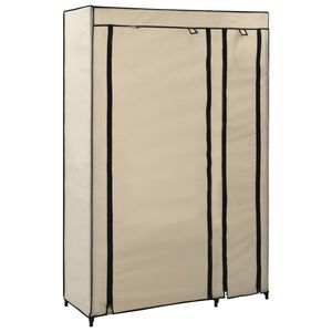 vidaXL Roupeiro dobrável 110x45x175 cm tecido creme
