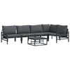 vidaXL Conjunto de Sof&aacute; de Jardim 6 unid. Preto A&ccedil;o