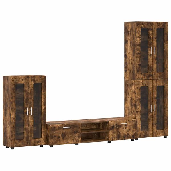 vidaXL Conjunto de m&oacute;vel de TV com gaveta FLORIN Carvalho Defumado