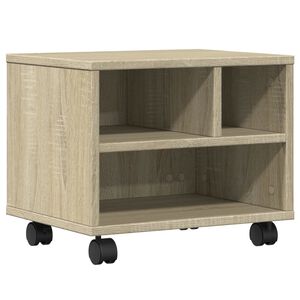 vidaXL Suporte para impressora com rodas 41x32x34,5 cm carvalho sonoma