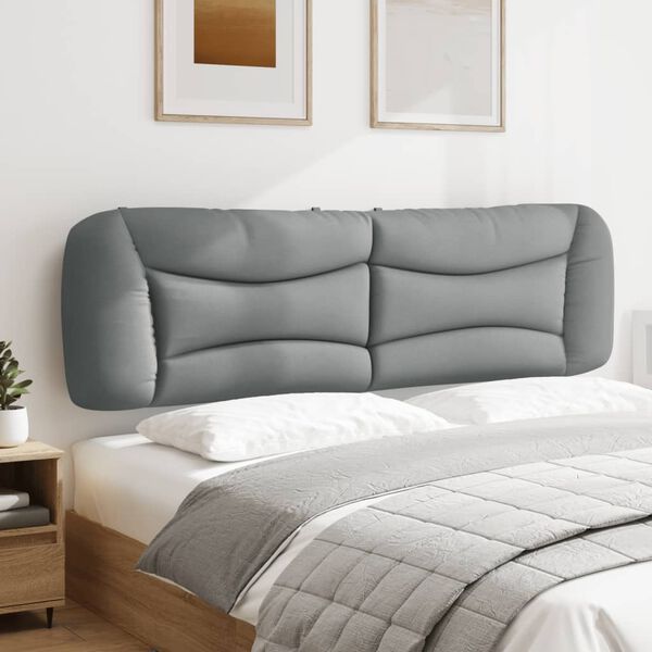 vidaXL Almofadão de cabeceira Hvar 180 cm tecido cinzento-claro