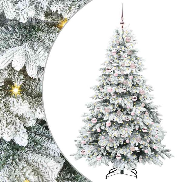 vidaXL &Aacute;rvore de Natal Artificial com 300 LEDs Branco 180 cm PE e PVC