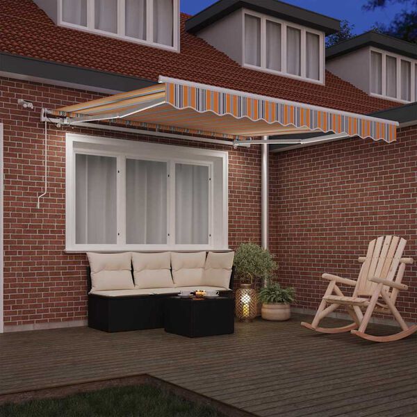 vidaXL Toldo Retr&aacute;til Multicolor 300 x 250 cm Poli&eacute;ster e Metal
