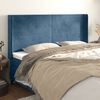 vidaXL Cabeceira cama c/ abas veludo 163x16x118/128 cm azul-escuro
