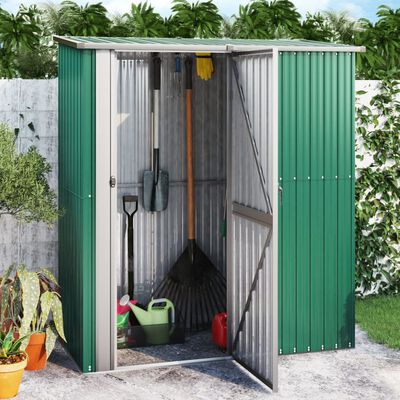 vidaXL Abrigo de jardim 180,5x97x209,5 cm aço galvanizado verde