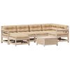 vidaXL 7 pcs conjunto lounge de jardim c/ almofad&otilde;es pinho maci&ccedil;o