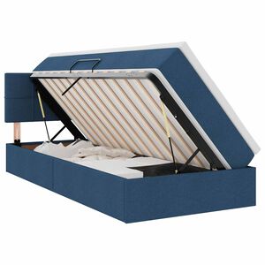 vidaXL Cama com arruma&ccedil;&atilde;o e colch&atilde;o Azul 90 x 190 cm Veludo